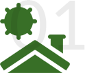 Grünes Hausdach-Icon