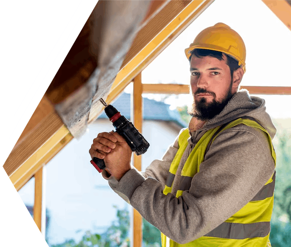 Handwerker mit Akkuschrauber