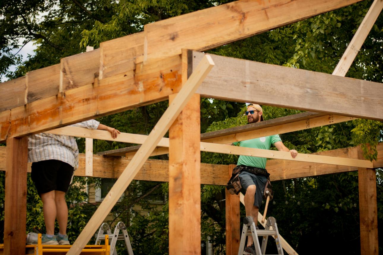 Constructing a wooden structure